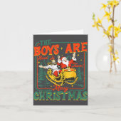Funny Jesus Santa The Boys Are Back In Town Merry  カード (黄色い花)