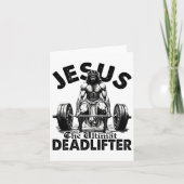 Funny Jesus The Ultimate Deadlifter Christian Gym  カード (正面)
