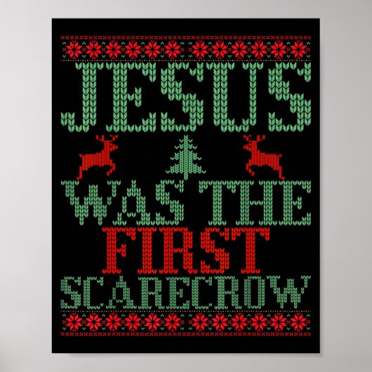 Funny Jesus Was The First Ecrow Ugly Sweater Style ポスター (正面)