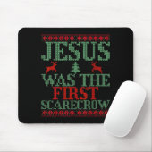 Funny Jesus Was The First Ecrow Ugly Sweater Style マウスパッド (マウス)