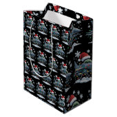 Funny Jet Fighter Military Christmas Holiday Xmas ミディアムペーパーバッグ (裏面アングル)