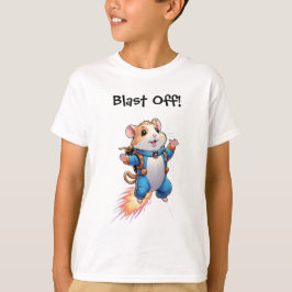 Funny Jetpack Hamster Kids T-Shirt Tシャツ