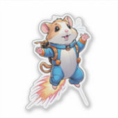 Funny Jetpack Hamster Sticker | Cartoon Animal  シール (正面)