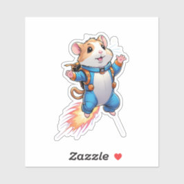 Funny Jetpack Hamster Sticker | Cartoon Animal シール