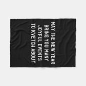 Funny Jewish New Year Rosh Hashh Yiddish Quote Say フリースブランケット (正面(横))