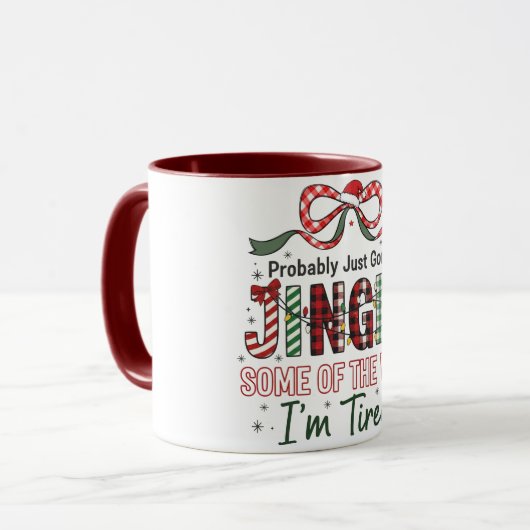 Funny Jingle Christmas 11 oz Coffee Mug マグカップ (正面左)