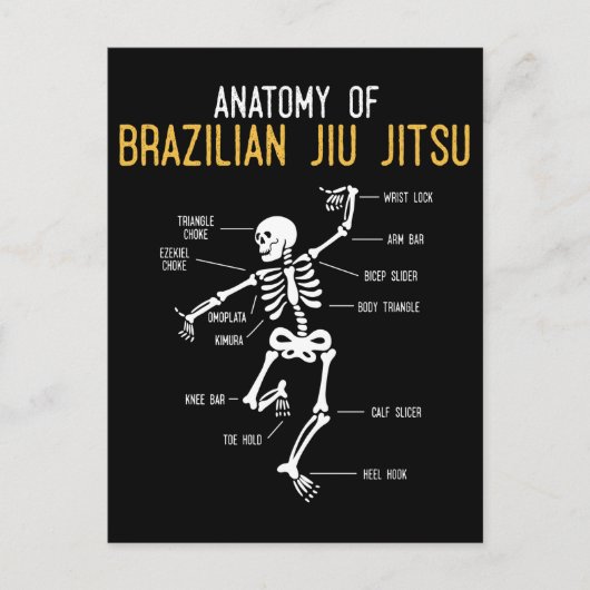 Funny Jiu Jitsu Fighter Anatomy BJJ Training Humor ポストカード (正面)