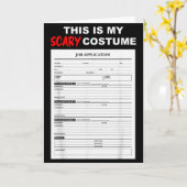 Funny Job Application Form Y Halloween Costume  カード (黄色い花)