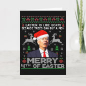 Funny Joe Biden Christmas Santa Hat Merry 4th Of E カード (正面)