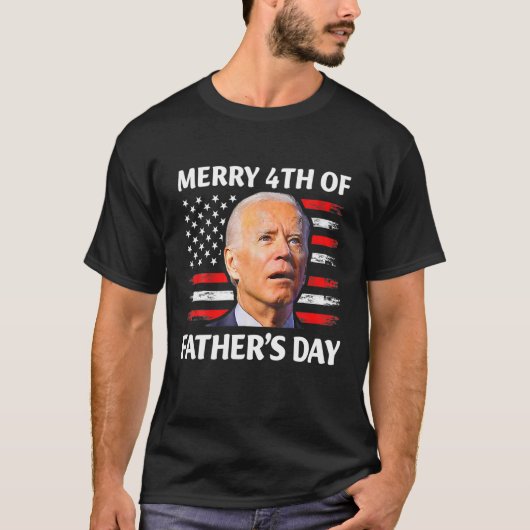 Funny Joe Biden Confused Happy 4Th Of Father's Day Tシャツ (正面)