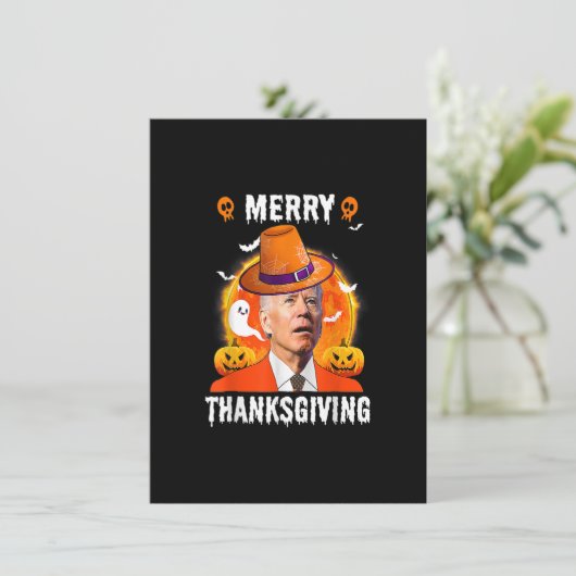 Funny Joe Biden Confused Merry Thanksgiving For Ha 招待状 (スタンド正面)