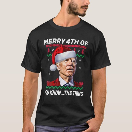 Funny Joe Biden Happy 4Th Of Christmas Confused 4T Tシャツ (正面)