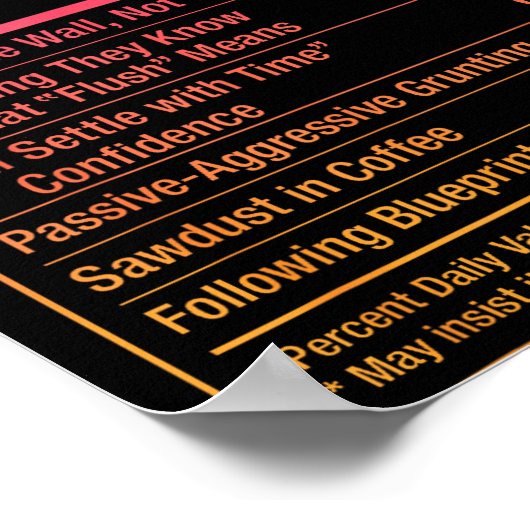 Funny Joiner Woodworking Facts  ポスター (角)