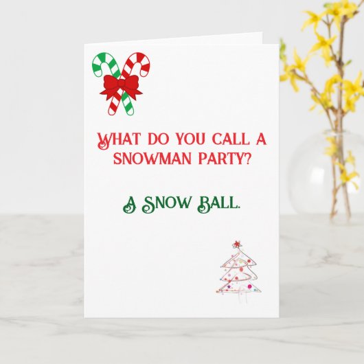 Funny Joke designed Christmas Card カード (黄色い花)