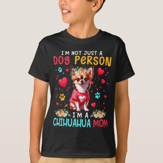 Funny Joke I'm A Chihuahua Mom Floral Dog Owner Fa Tシャツ (正面)