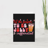 Funny Jolly And Caffeinated Christmas Tree Coffee  カード (正面)