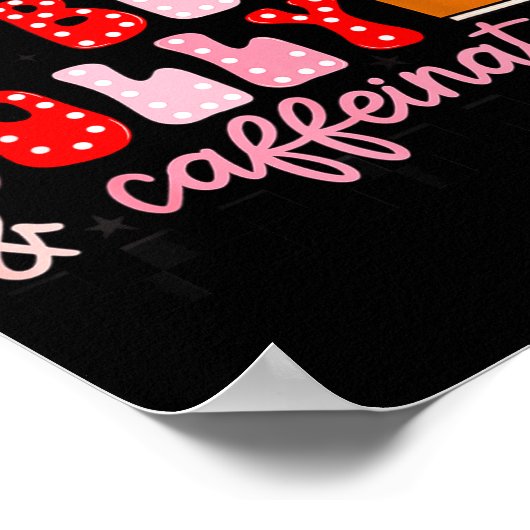 Funny Jolly And Caffeinated Christmas Tree Coffee  ポスター (角)