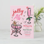 Funny Jolly Christmas Cocktail Party Holiday Party 招待状 (スタンド正面)
