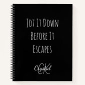 Funny Jot It Down Before It Escapes Monogram ノートブック (正面)