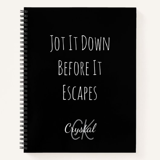 Funny Jot It Down Before It Escapes Monogram ノートブック (正面)