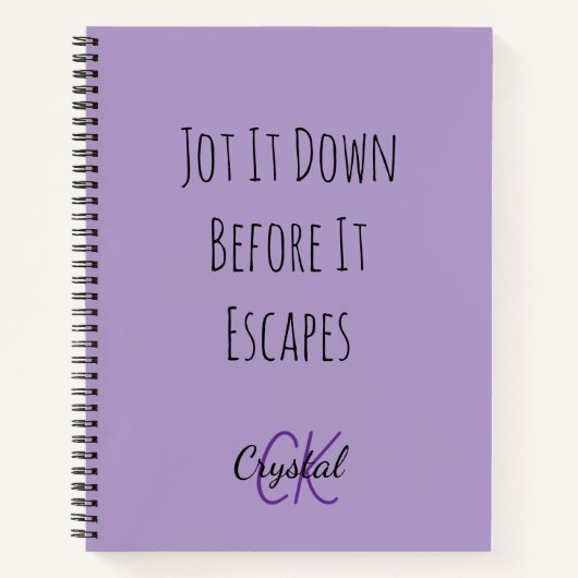 Funny Jot It Down Before It Escapes Monogram ノートブック (正面)