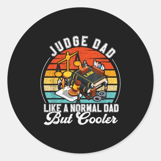 Funny Judge Gift Judge Dad Judge Top Judge Gift ラウンドシール (正面)