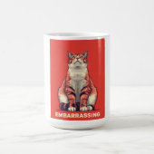 Funny Judging Cat Embarrassing Retro Poster Art コーヒーマグカップ (中央)