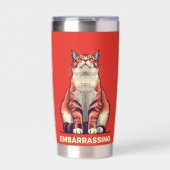Funny Judging Cat Embarrassing Retro Poster Art 保温保冷タンブラー (正面)