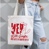 Funny Judging Cat Still Single Anti-Valentine トートバッグ