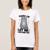 Funny Judgmental Grey Cat Illustration Tシャツ (正面)