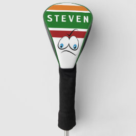 Funny Judgy Face Retro Striped Golf Dad First Name ゴルフヘッドカバー