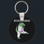 Funny Jujitsu, T-Rex Jiu Jitsu Black Belt gifts キーホルダー<br><div class="desc">Jiujitsu tshirt for BJJ jujitsu grapplers designed with a vintage and distressed cool graphic T rex dinosaur illustration with a text saying jitsusaurus.</div>