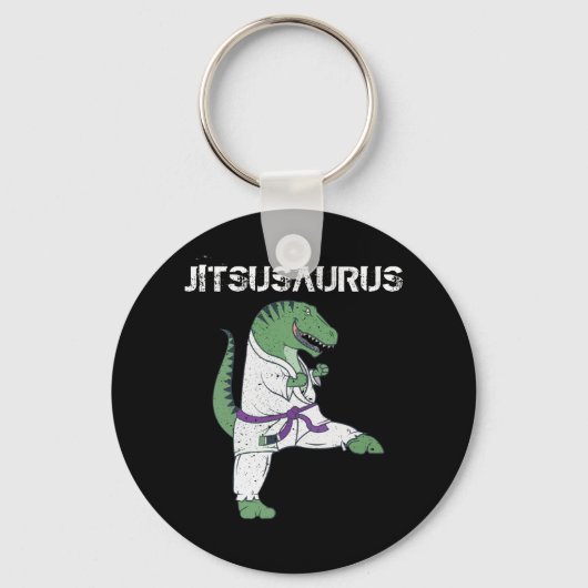 Funny Jujitsu, T-Rex Jiu Jitsu Black Belt gifts キーホルダー (正面)