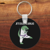 Funny Jujitsu, T-Rex Jiu Jitsu Black Belt gifts キーホルダー (正面)