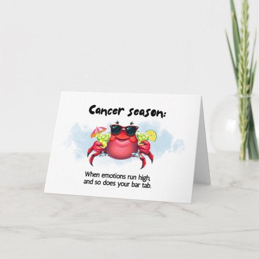 Funny July Cancer Season Birthday Card  サンキューカード (正面)