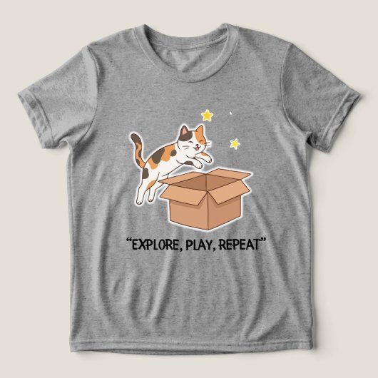 Funny Jumping Cat BoysT-Shirt トライブレンドＴシャツ (デザイン正面)