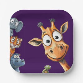 Funny Jungle Critters Birthday Celebration Paper  ペーパープレート