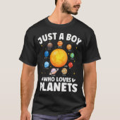Funny Just A Boy Who Loves Planets Solar Star Syst Tシャツ (正面)