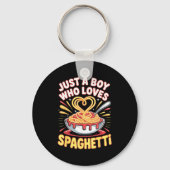 Funny Just A Boy Who Loves Spaghetti  キーホルダー (正面)