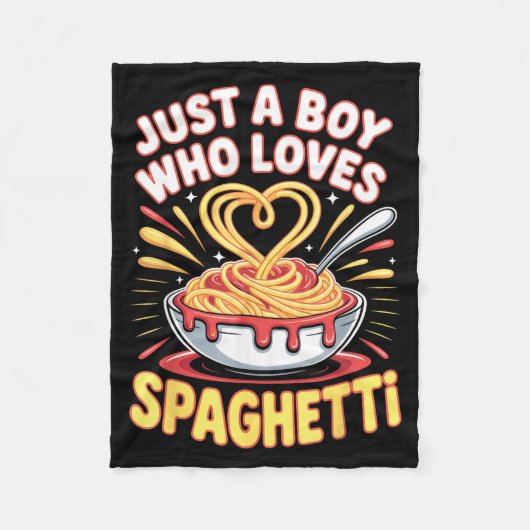Funny Just A Boy Who Loves Spaghetti  フリースブランケット (正面)