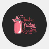 Funny Just A Fridge Cigarette Coquette Nk Bow  ラウンドシール (正面)