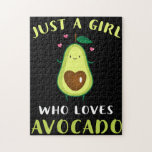 Funny Just A Girl Who Loves Avocado ジグソーパズル<br><div class="desc">You love funny avocado quotes and avocado vines? Then you should add this funny avocado tee to your avocado costume. This avocado outfit will match to your avocado socks and your avocado pillow. Perfect valentines day gift for someone you love.</div>