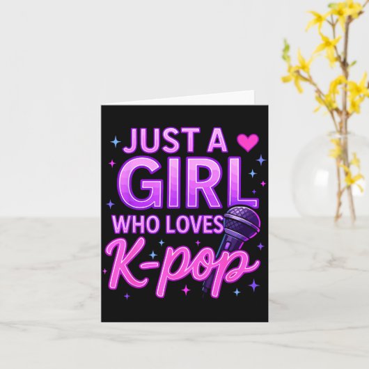 Funny Just A Girl Who Loves K-p カード (黄色い花)