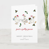 Funny Just A Jolly Goose Silly Santa Christmas カード (正面)
