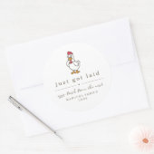 Funny Just Got Laid Farm Coop Egg Carton Label ラウンドシール (封筒)