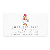 Funny Just Got Laid Farm Coop Egg Carton Label ラベル (正面)