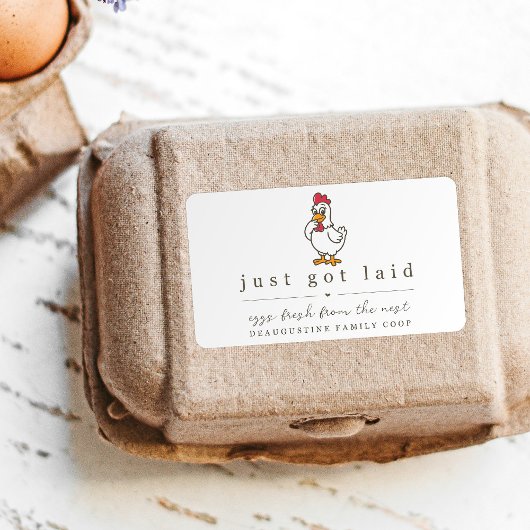 Funny Just Got Laid Farm Coop Egg Carton Label ラベル