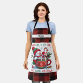 Funny Just having a Meltdown Snowman Christmas  エプロン (着用した状態)