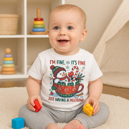 Funny Just Having A Meltdown Snowman  Christmas  ベビーTシャツ