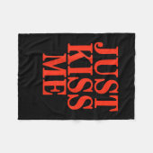 Funny Just Kiss Me We Can Talk Later Valentine's D フリースブランケット (正面(横))